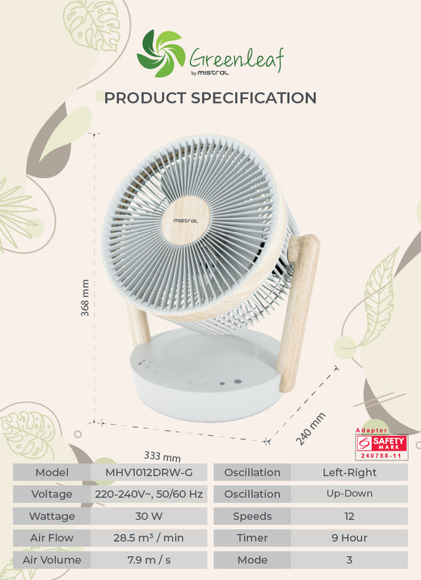 10” DC High Velocity Desk Fan With WIFI & Remote Specification