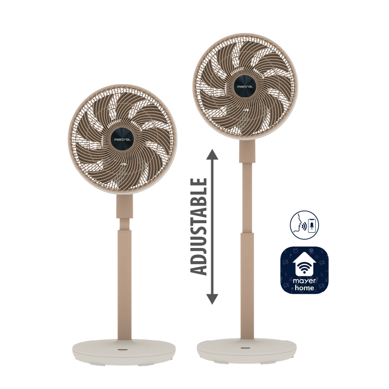 Summer Breeze 12" DC High Velocity Stand Fan with Wi-Fi & Remote Mid-night Blue / Peach Créme / Sky Blue