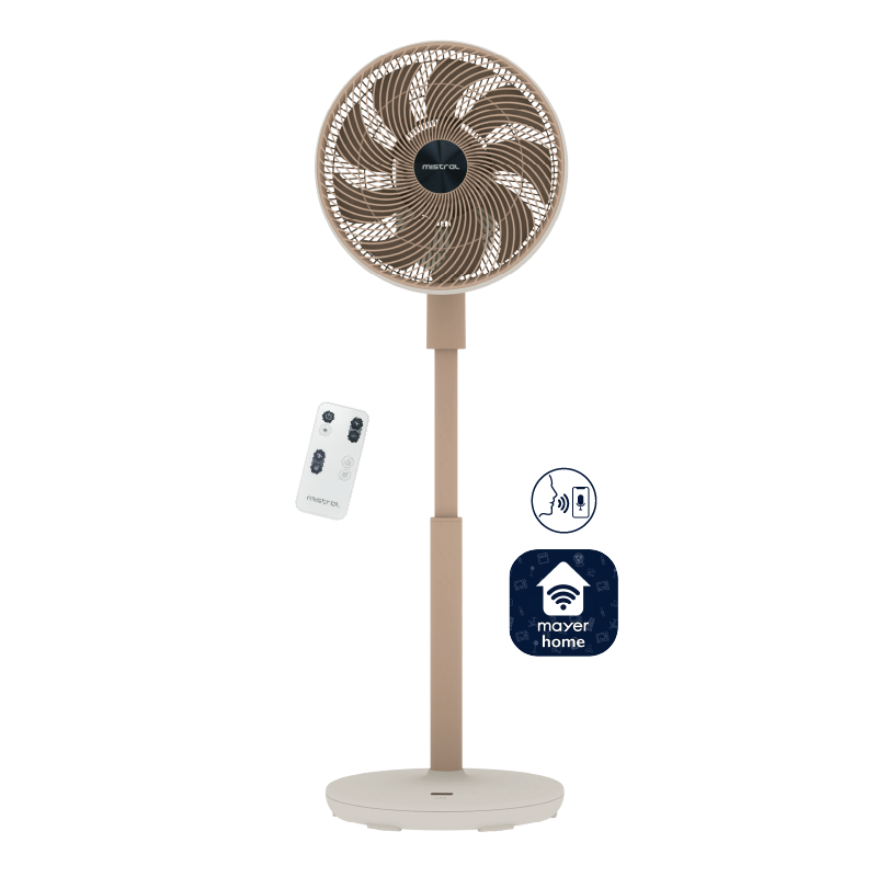 Summer Breeze 12" DC High Velocity Stand Fan with Wi-Fi & Remote Mid-night Blue / Peach Créme / Sky Blue