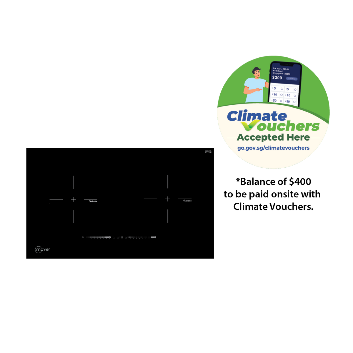 Climate Voucher] 75cm 2 Zone Induction Hob with Slider
