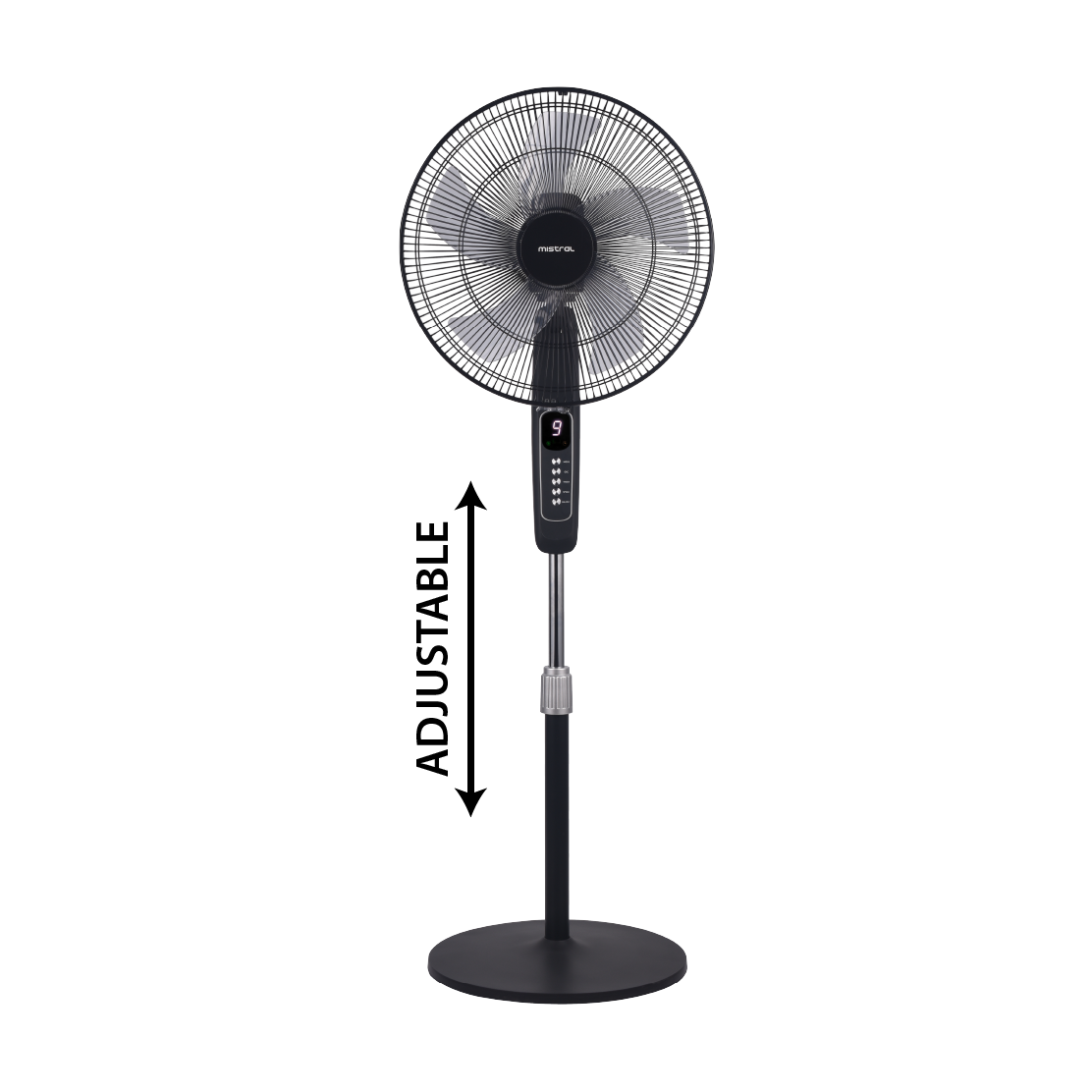 16" DC Stand Fan with Remote - Black
