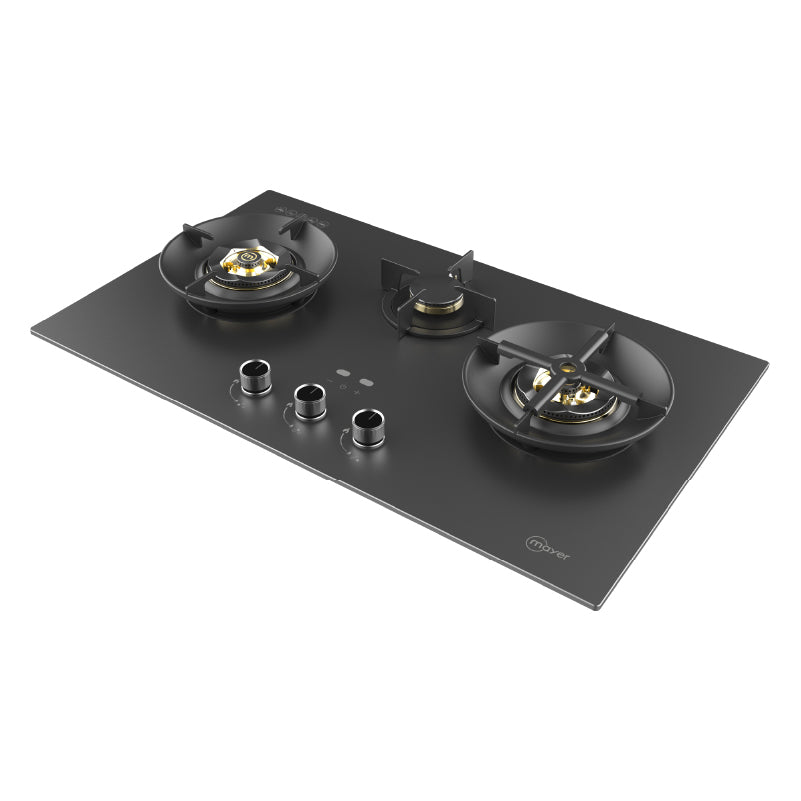 88cm 3 Zone Glass Gas Hob