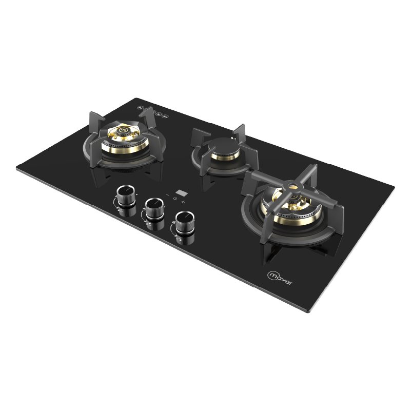 78cm 3 Burner Glass Gas Hob