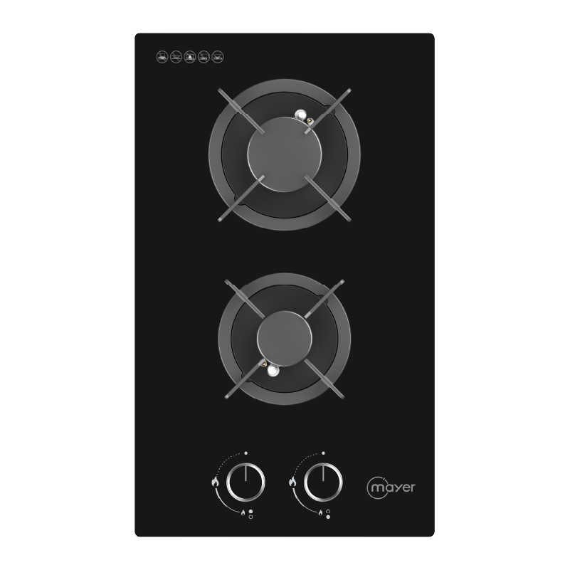 30cm 2 Zone Glass Gas Hob