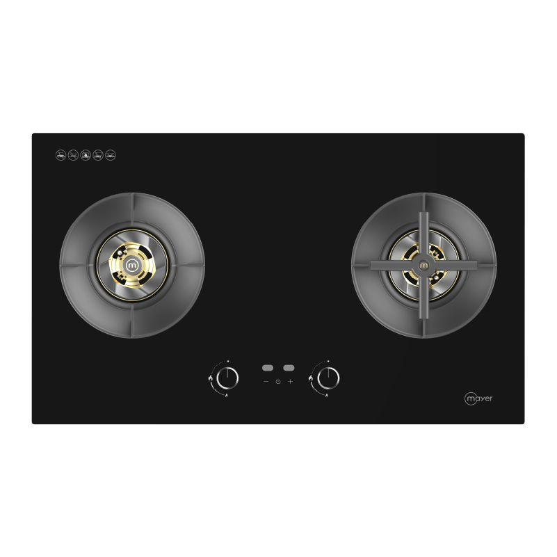 88cm 2 Zone Glass Gas Hob