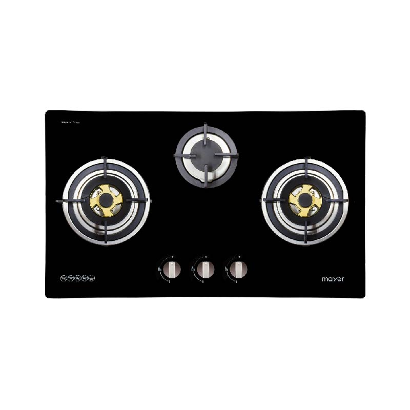 86cm 3 Burner Glass Gas Hob