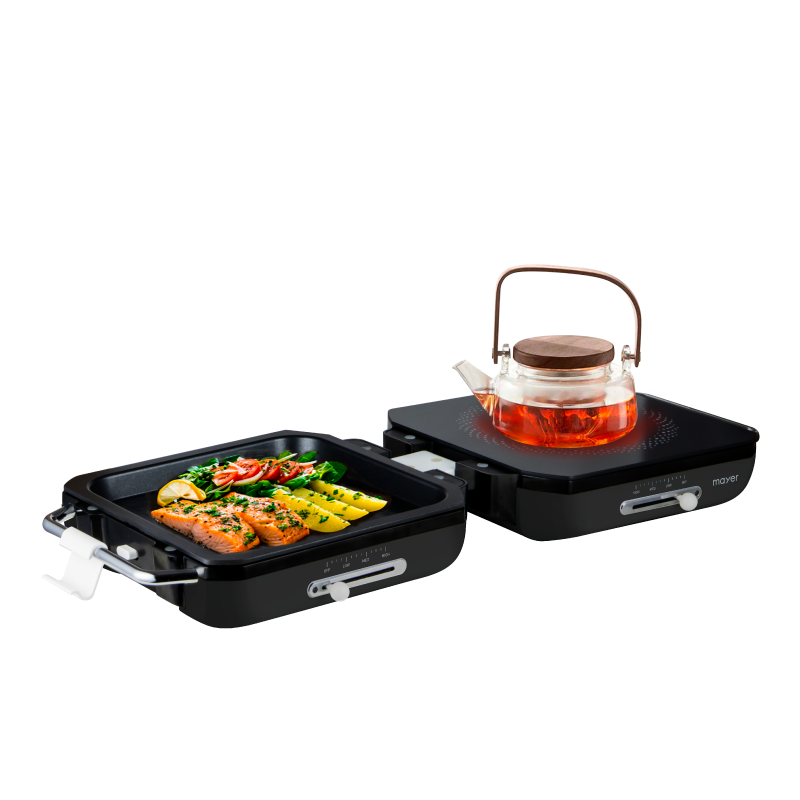Foldable Multi-Functional Ceramic Cooker with Grill