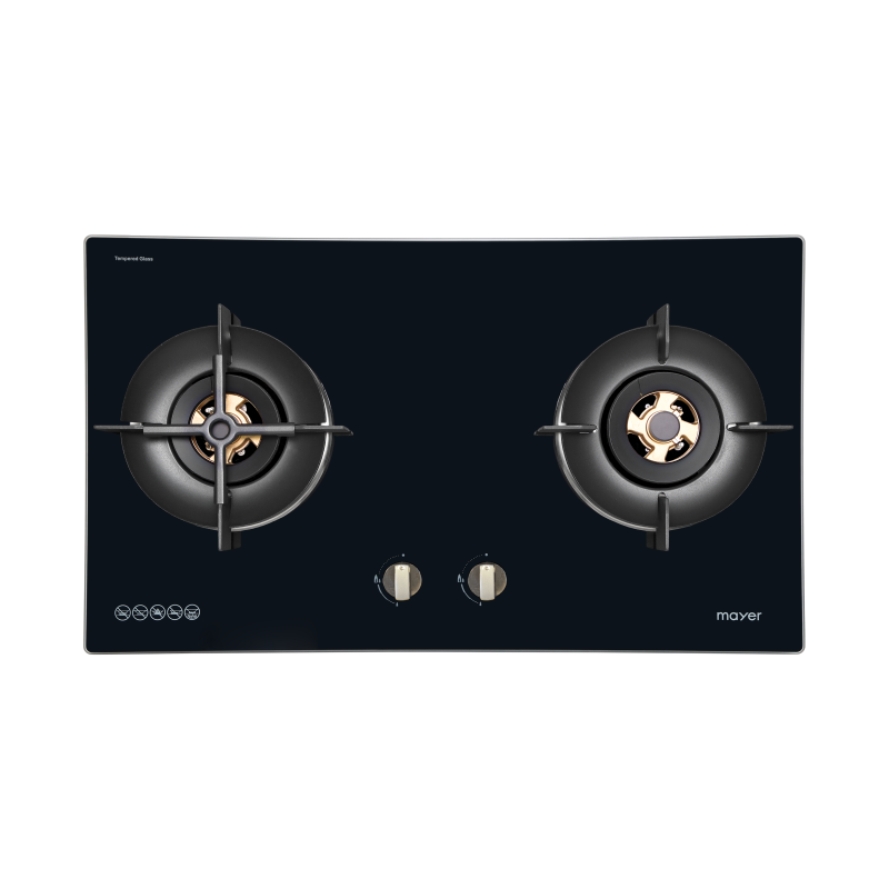 86cm 2 Burner Glass Gas Hob