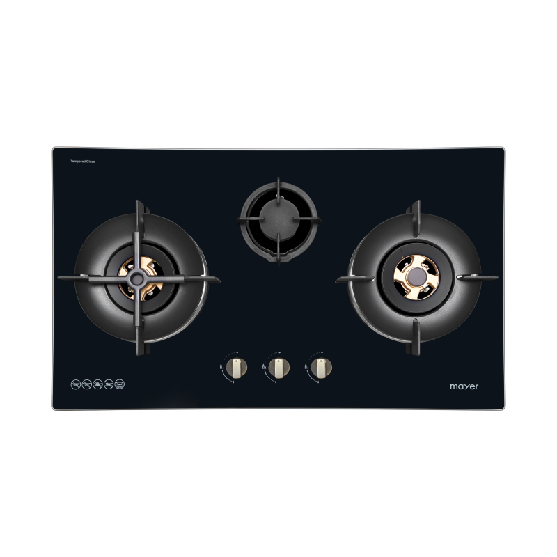 86cm 3 Burner Glass Gas Hob