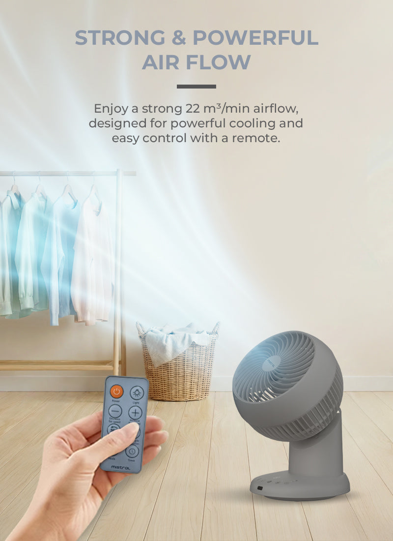 6" DC High Velocity Desk Fan With Remote