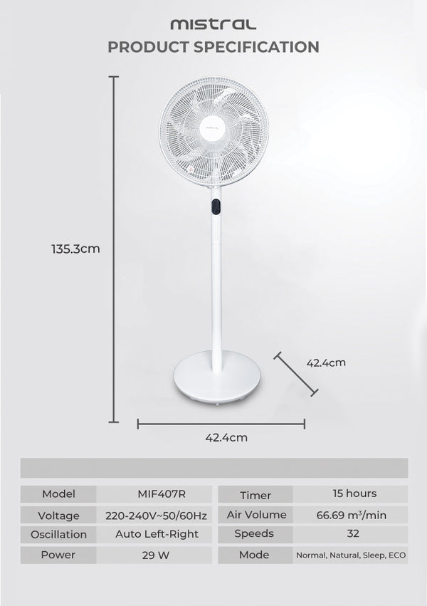 [Climate Voucher] 16" DC Stand Fan Specification