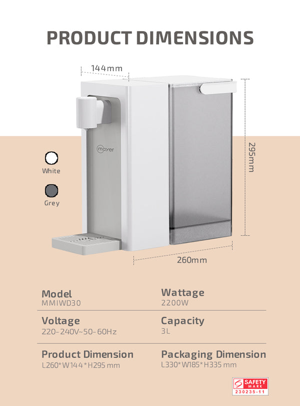 3L Instant Heating Water Dispenser with Filter Specification