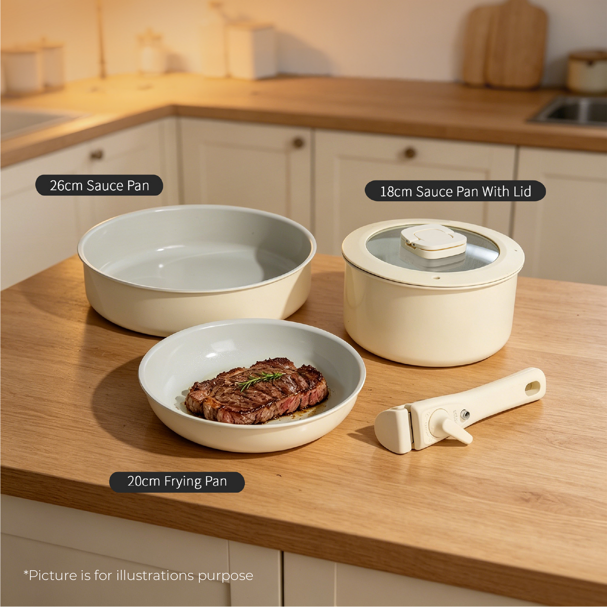[Not For Selling] 5pcs Ceramic Cookware Set