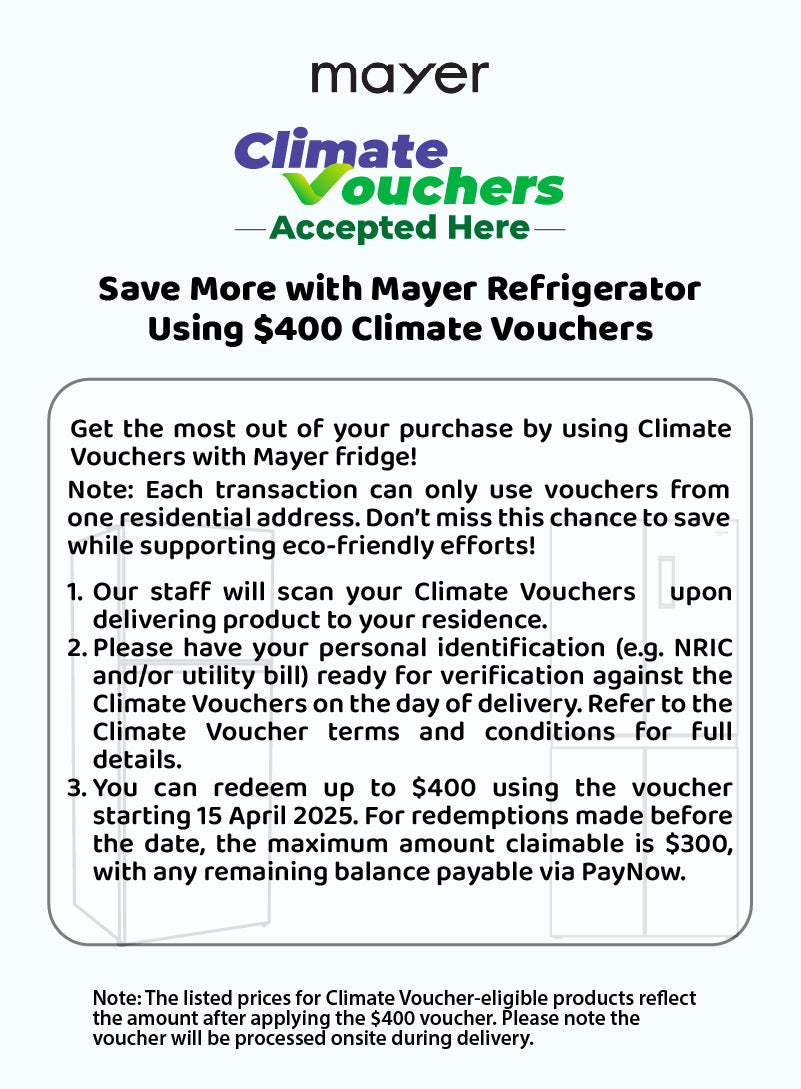 冷凍ML200 SM100 Climate Voucher] 415L 2-Door Frost Free Top Mount Freezer Fridge