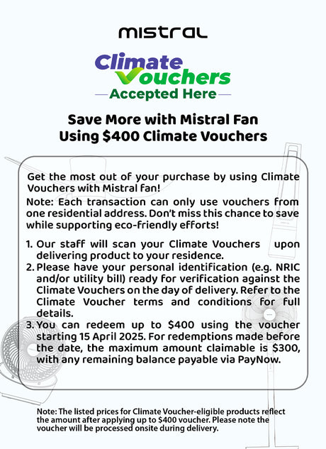 [NDP SG61] [Climate Voucher] 31" DC Tower Fan
