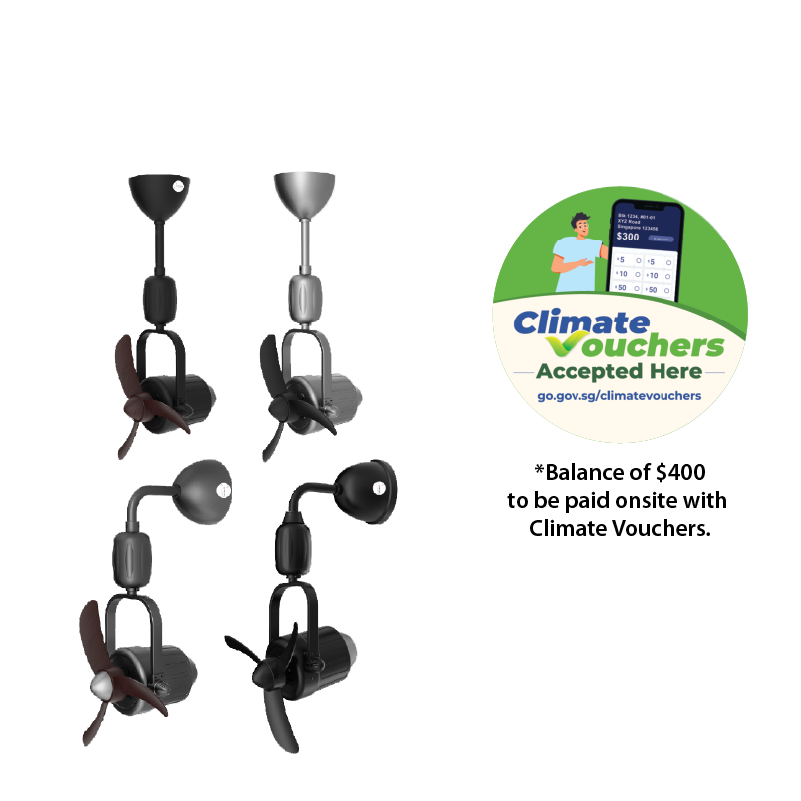 [Climate Voucher] 16" Corner / Ceiling / Wall Fan with Remote