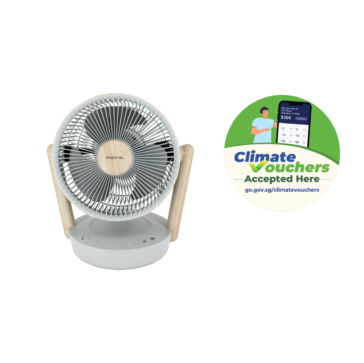 [Climate Voucher] 10” DC High Velocity Desk Fan With WIFI & Remote