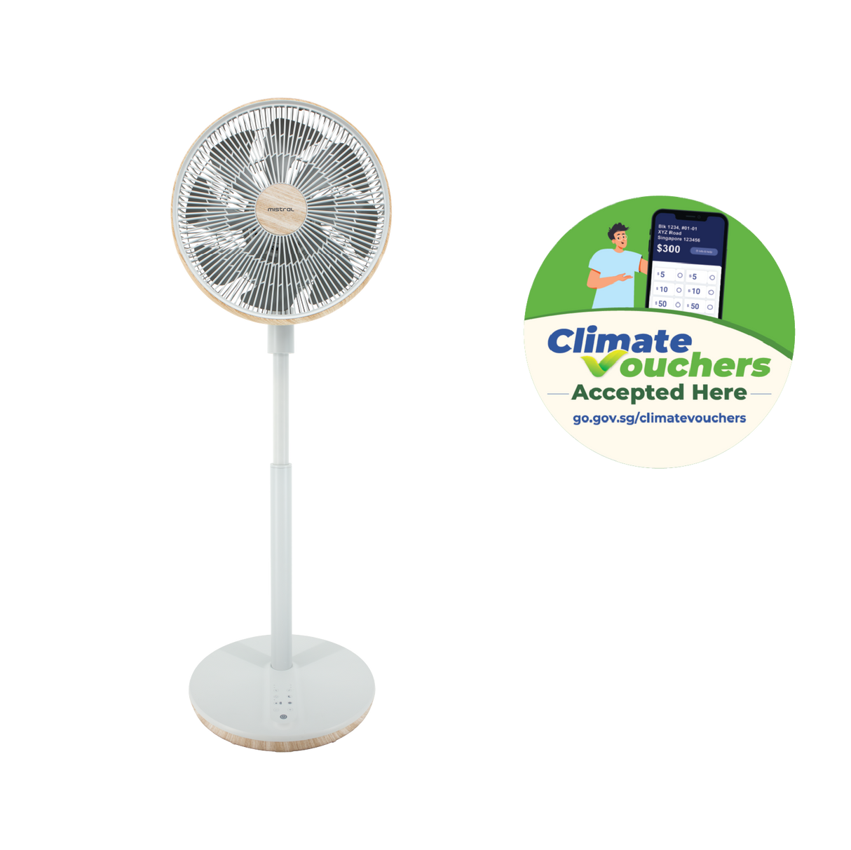 [PRE-ORDER] [Climate Voucher] 14” DC High Velocity Stand Fan with WIFI  & Remote