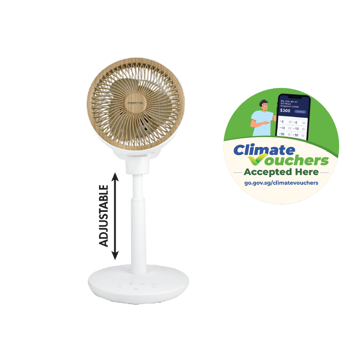 [Climate Voucher] 7” DC High Velocity Stand Fan