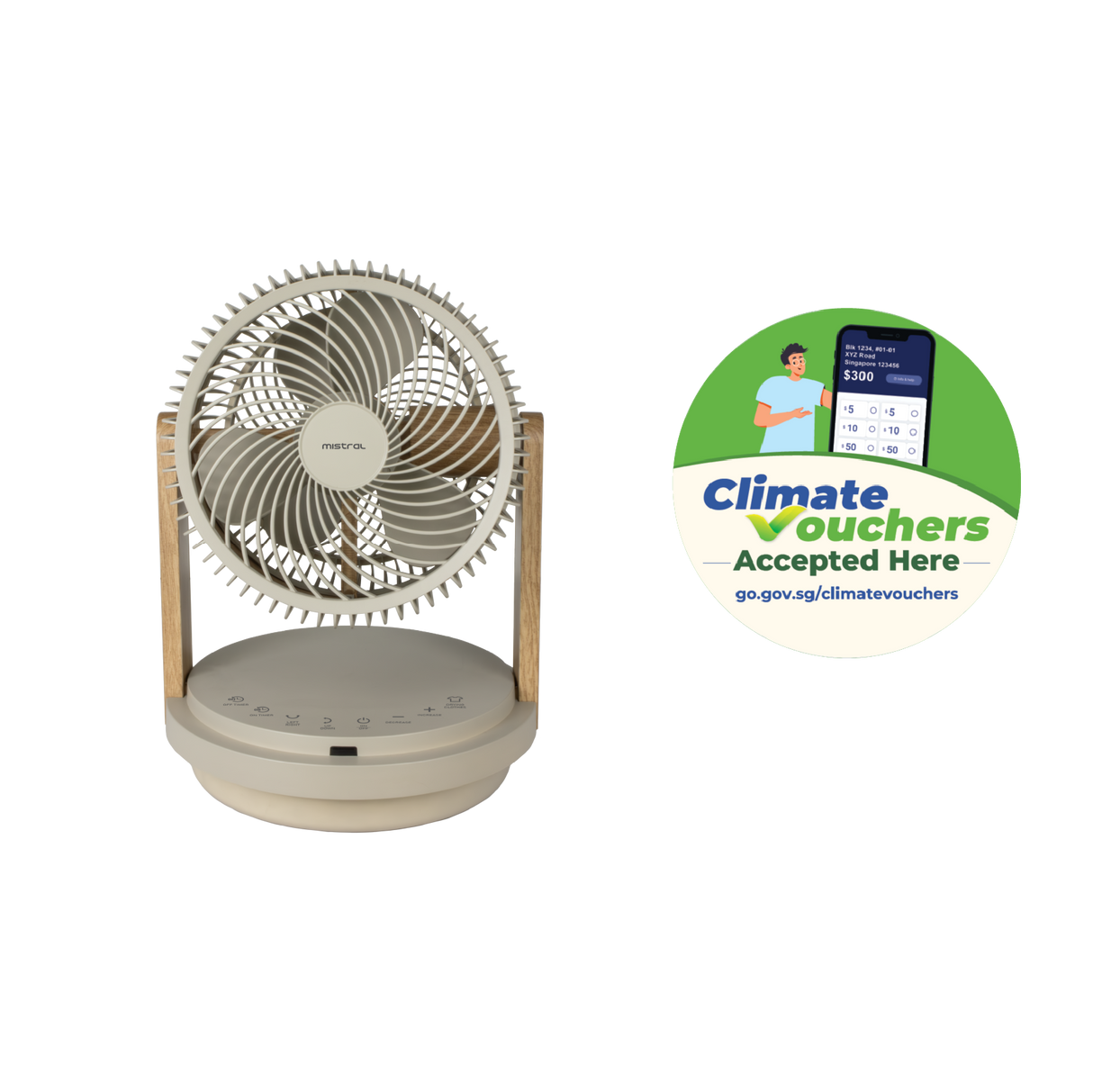 [Climate Voucher] 8" Double Blade DC High Velocity Fan with Remote