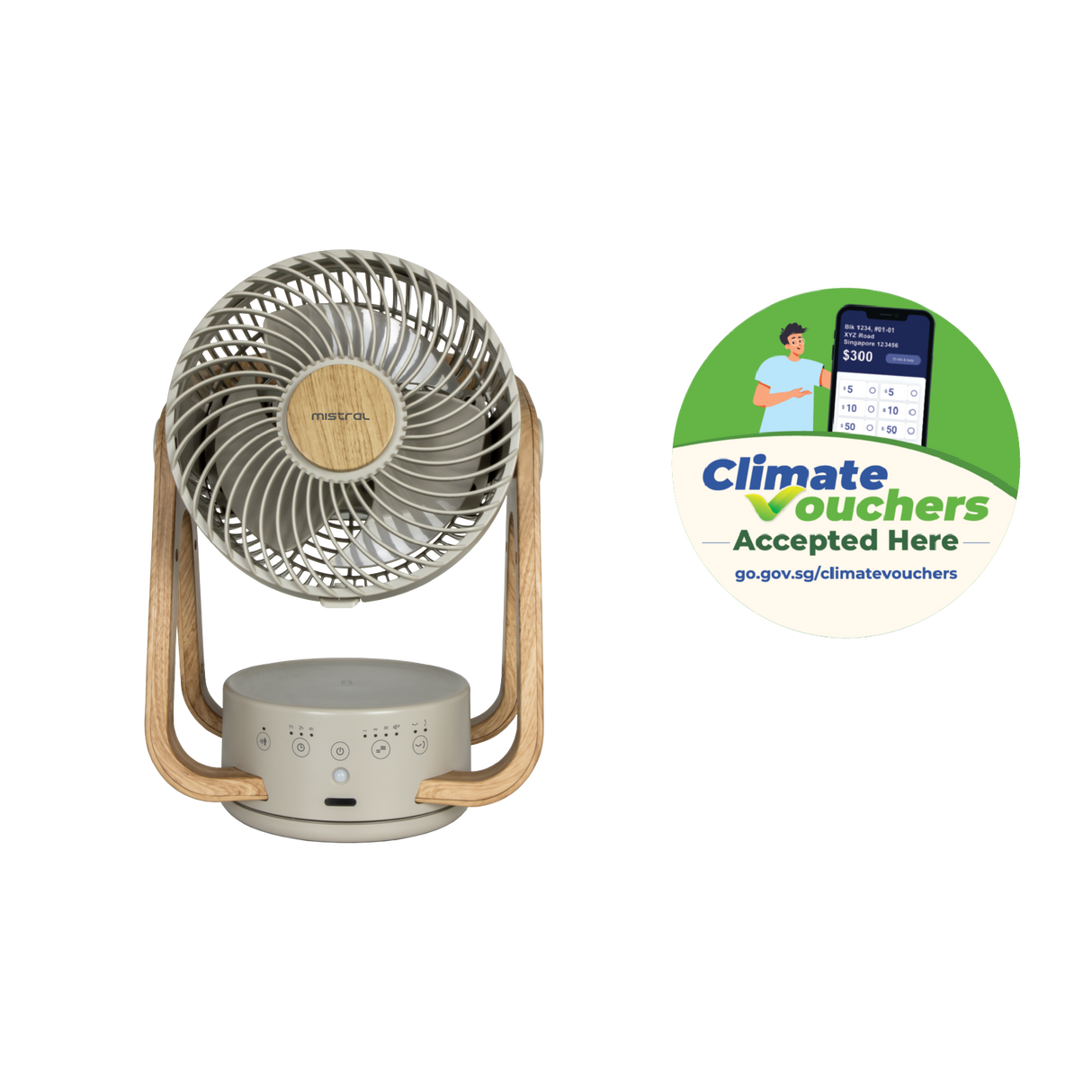 [Climate Voucher] 8" DC High Velocity Fan with Remote