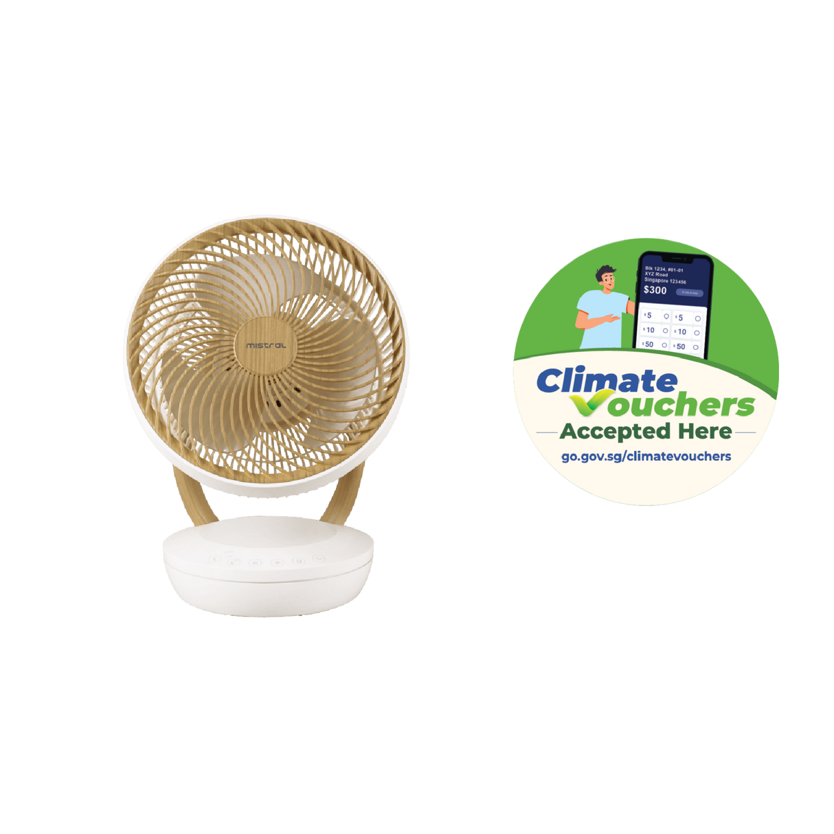 [Climate Voucher]  8” DC High Velocity Table Fan