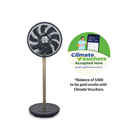 [Climate Voucher] 12" High Velocity Stand Fan with Remote Control