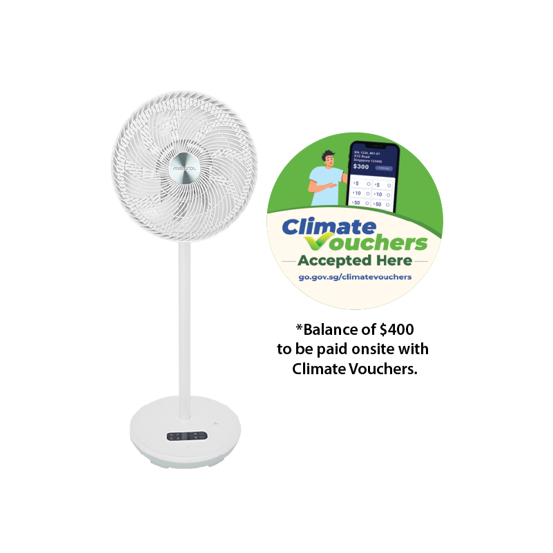 [Climate Voucher] 12" High Velocity Stand Fan with Remote Control