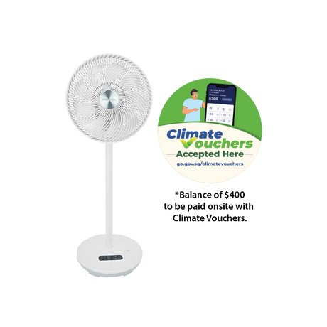 [Climate Voucher] 12" High Velocity Stand Fan with Remote Control