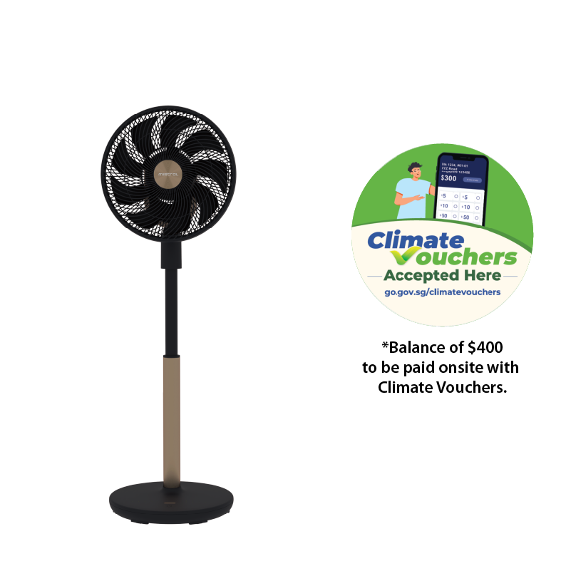 [Climate Voucher] Summer Breeze 12" DC High Velocity Stand Fan with Wi-Fi & Remote Mid-night Blue / Peach Créme / Sky Blue