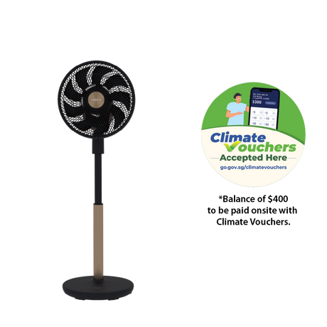 [Climate Voucher] Summer Breeze 12" DC High Velocity Stand Fan with Wi-Fi & Remote Mid-night Blue / Peach Créme / Sky Blue