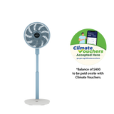 [Climate Voucher] Summer Breeze 12" DC High Velocity Stand Fan with Wi-Fi & Remote Mid-night Blue / Peach Créme / Sky Blue