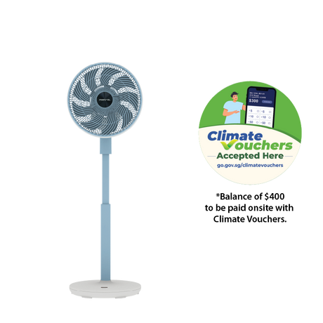[Climate Voucher] Summer Breeze 12" DC High Velocity Stand Fan with Wi-Fi & Remote Mid-night Blue / Peach Créme / Sky Blue