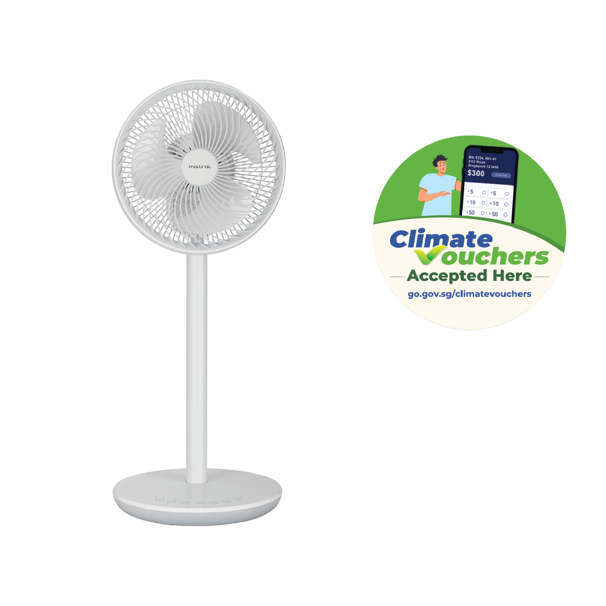 [Climate Voucher] Mimica 10" High Velocity Stand Fan With Remote Control