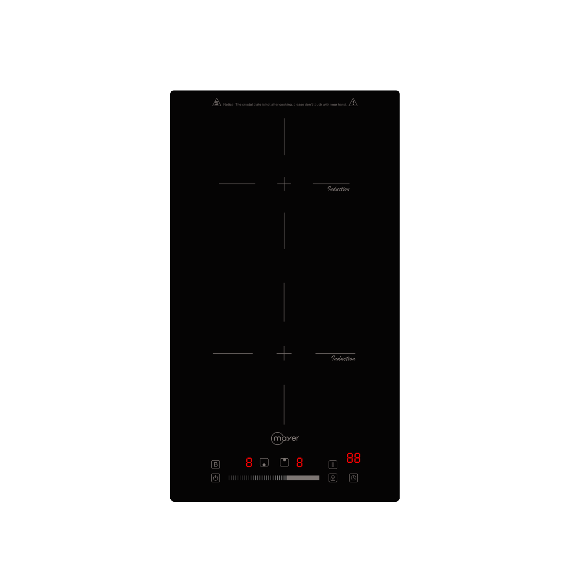 30cm 2 Zones Domino Induction Hob with Slider