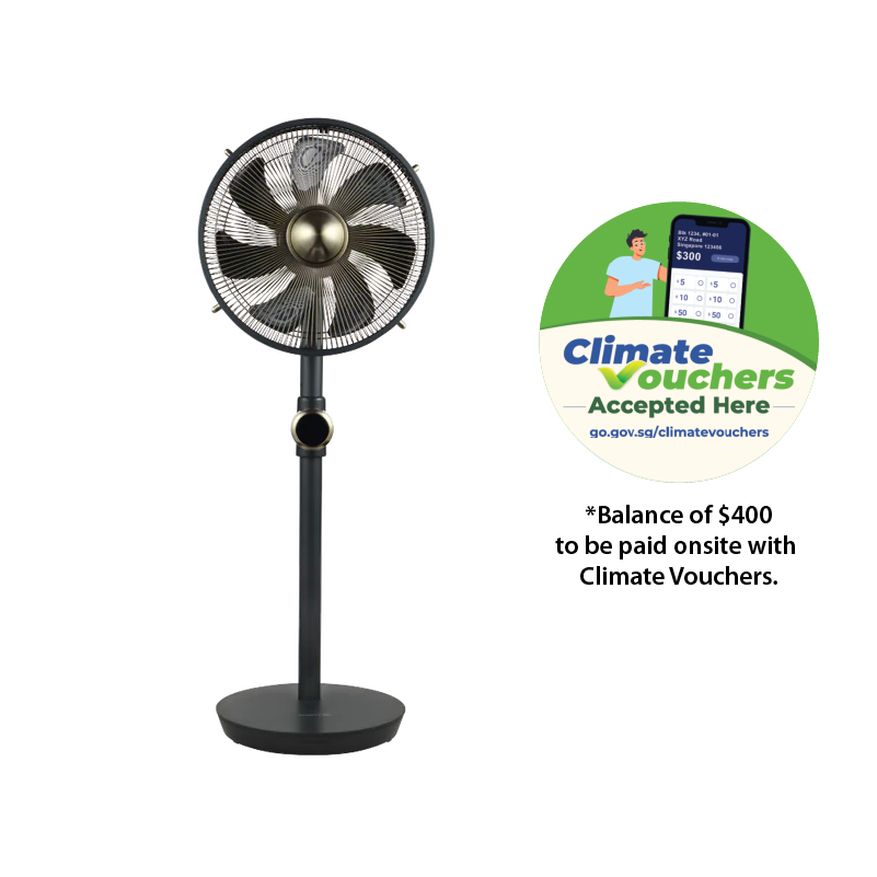 [Climate Voucher] 12” Metal Stand Fan with Remote