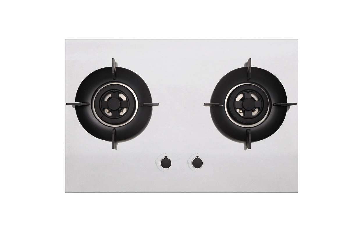75cm 2 Zone Stainless Steel Gas Hob