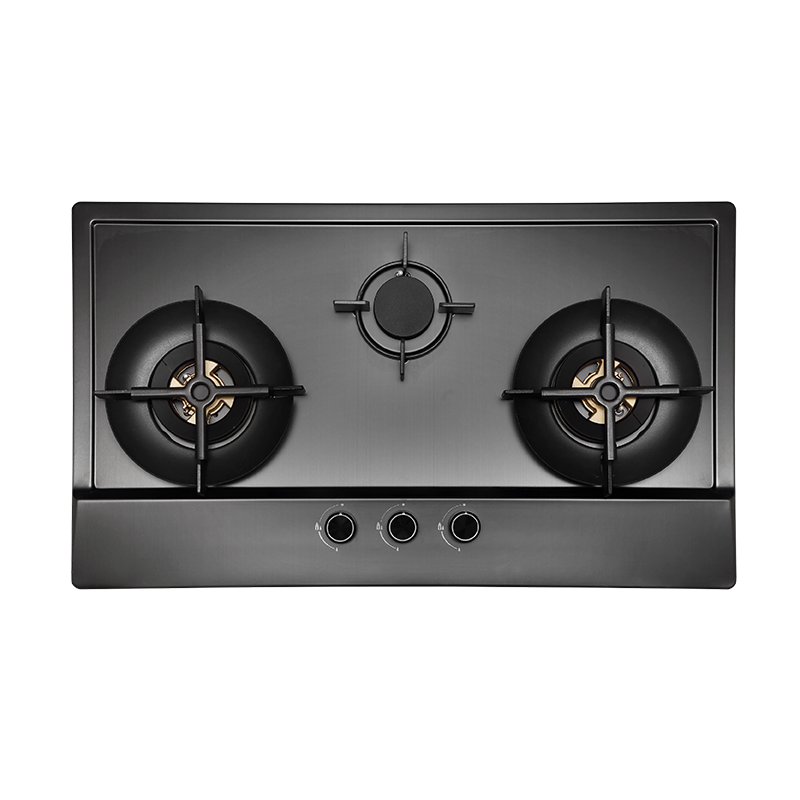 75cm 3 Burners Stainless Steel (Gun Metal Finishing) Gas Hob