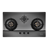 86cm 3 Burner Stainless Steel (Gun Metal Finishing) Gas Hob