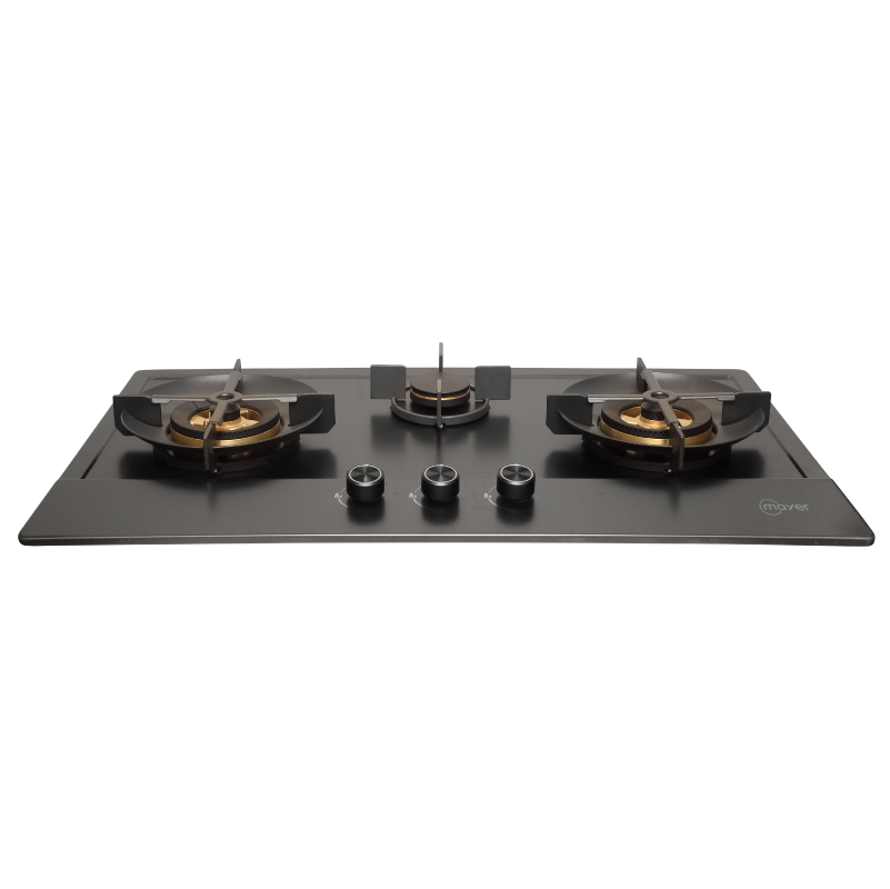 86cm 3 Burner Stainless Steel (Gun Metal Finishing) Gas Hob