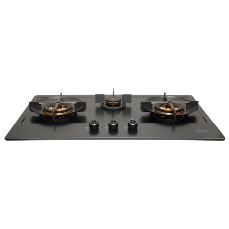 86cm 3 Burner Stainless Steel (Gun Metal Finishing) Gas Hob - Rotguss