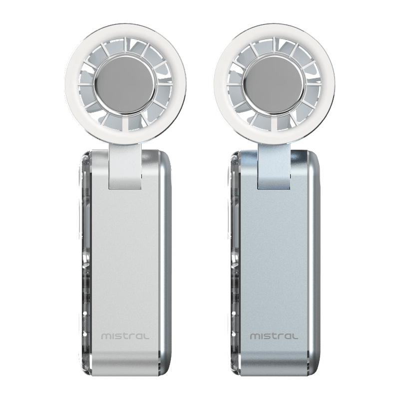 [PRE-ORDER] AirZee Max- High Speed Turbo Foldable USB Fan with Cooling Conductor Metallic Silver White / Metallic Baby Blue