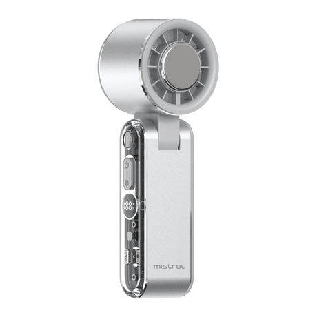 [PRE-ORDER] AirZee Max- High Speed Turbo Foldable USB Fan with Cooling Conductor Metallic Silver White / Metallic Baby Blue