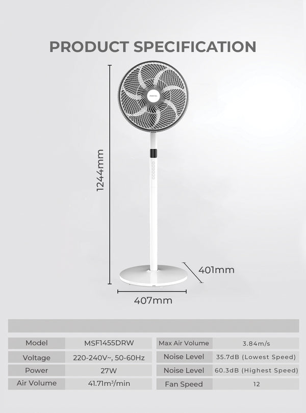 [Climate Voucher] 14" DC Stand Fan with Wi-Fi & Remote Specification