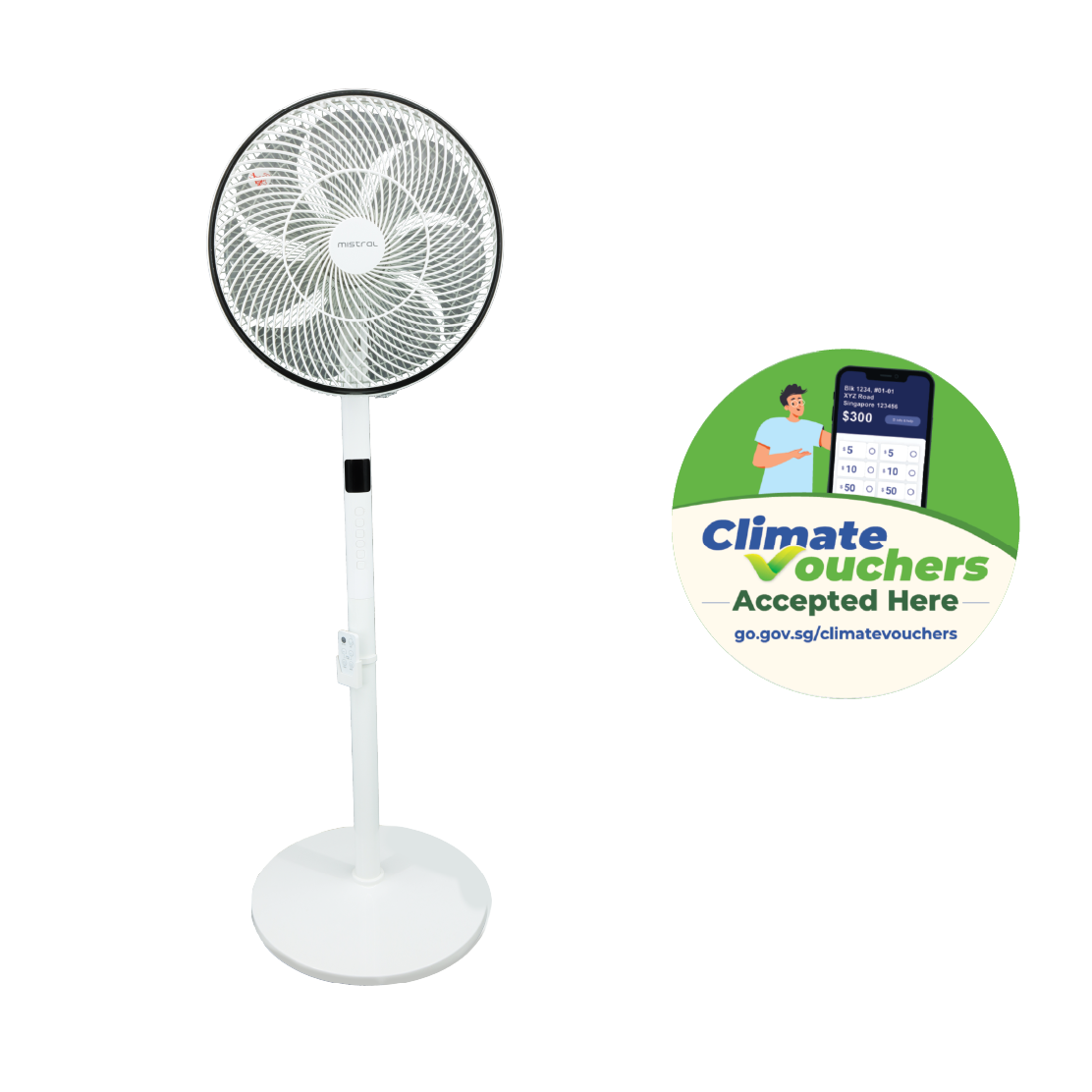 [Climate Voucher] 14" DC Stand Fan with Wi-Fi & Remote