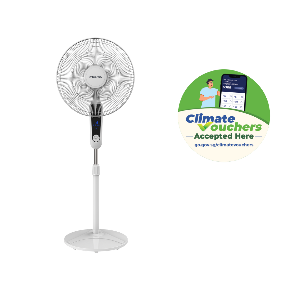 [Climate Voucher]  16” DC Stand Fan with Remote