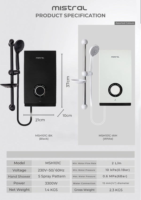 Instant Shower Heater - Copper Tank Specification