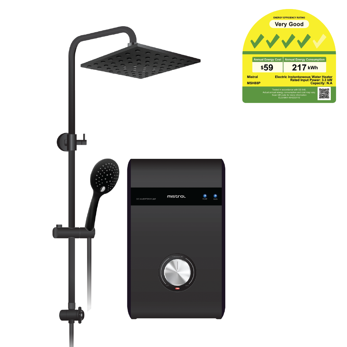 Instant Shower Heater with DC Pump