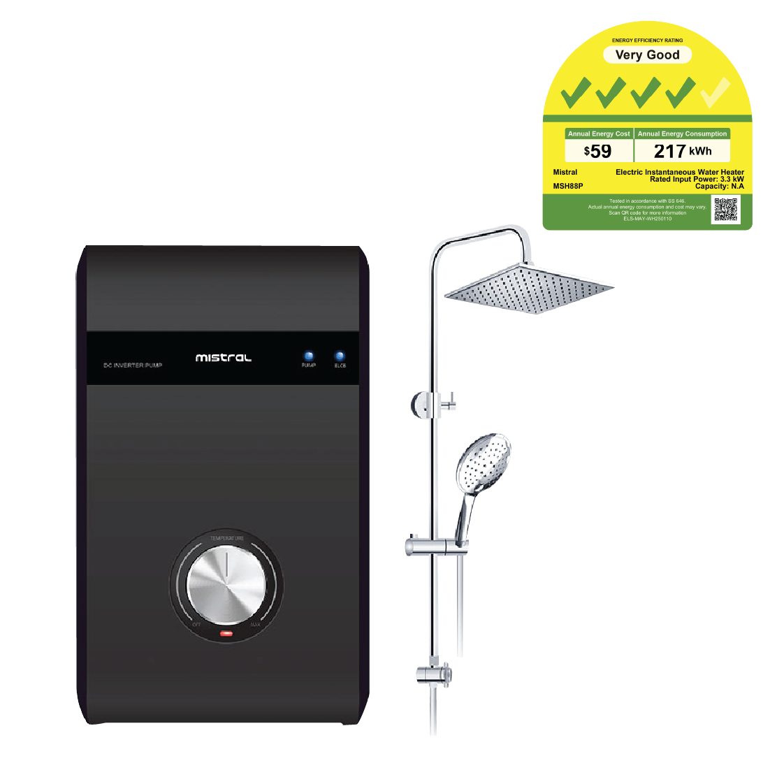 Instant Shower Heater with DC Pump