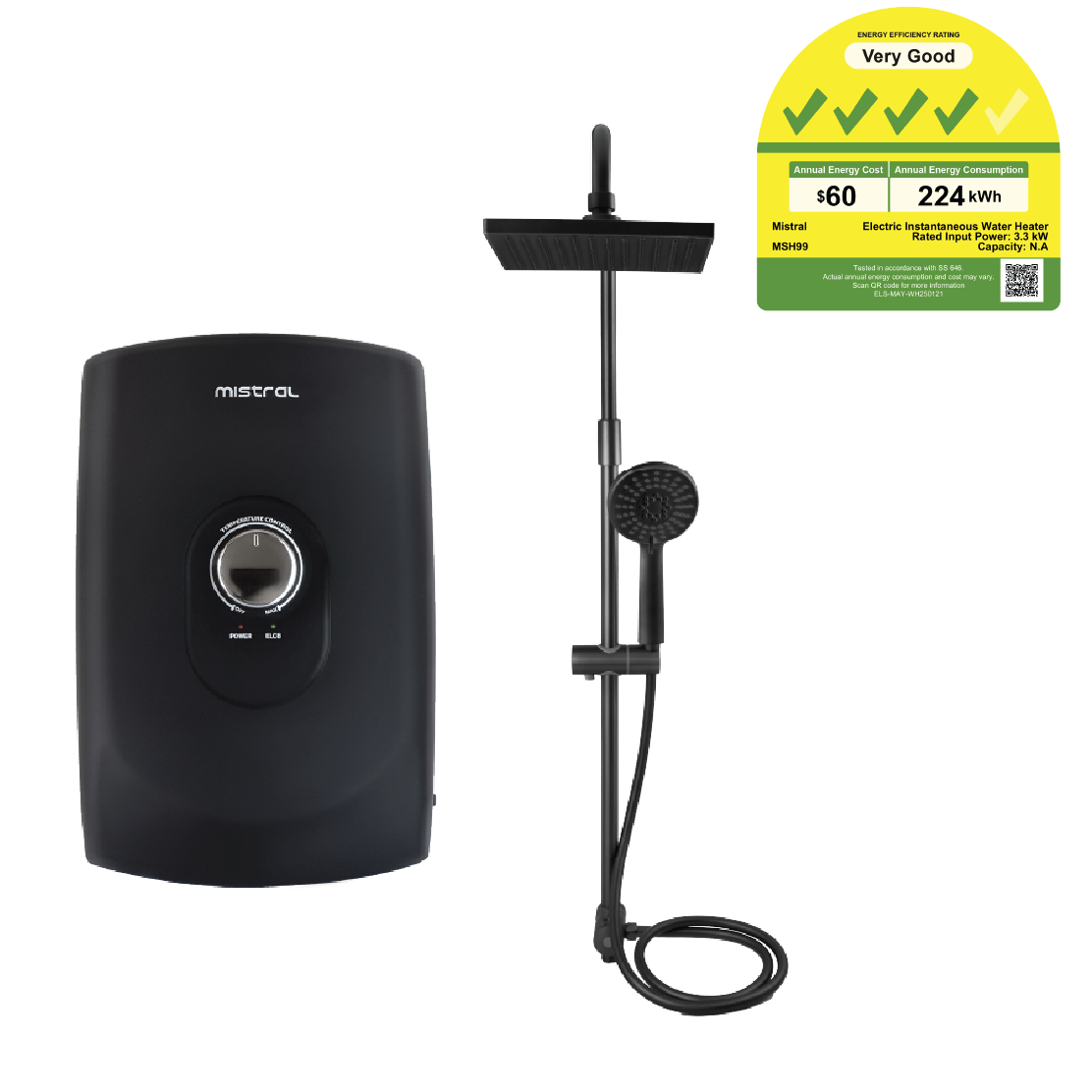 Instant Shower Heater with Rain Shower